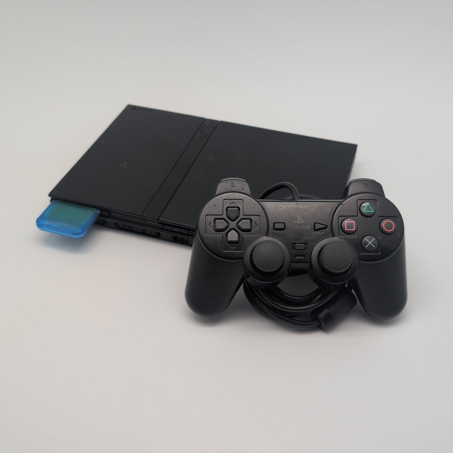 Sony PlayStation 2 Slim Console + Blue Memory Card