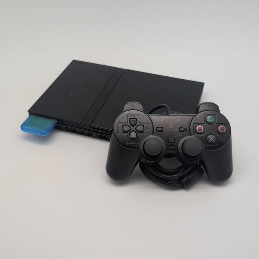 Sony PlayStation 2 Slim Console + Blue Memory Card